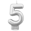 swieczka na tort cyfra 5 srebrna tamipol 7 5 cm