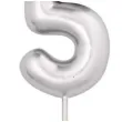 swieczka na tort cyfra 5 srebrny metalik givi 8 cm