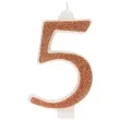 swieczka na tort cyfra 5 zlota brokatowa dekora