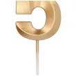 swieczka na tort cyfra 5 zlota folat 7 cm