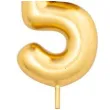 swieczka na tort cyfra 5 zloty metalik givi 8 cm