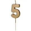 swieczka na tort cyfra 5 zloty partydeco 4 5 cm