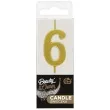 swieczka na tort cyfra 6 beauty charm piker zloty godan 9 5 cm