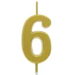 swieczka na tort cyfra 6 beauty charm piker zloty godan 9 5 cm