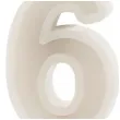 swieczka na tort cyfra 6 bezowy partydeco 10 cm