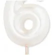swieczka na tort cyfra 6 bialy perlowy givi 8 cm