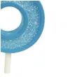 swieczka na tort cyfra 6 brokat niebieska guirca 4 cm
