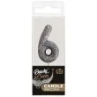 swieczka na tort cyfra 6 brokat piker czarny godan 11 5 cm