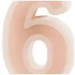 swieczka na tort cyfra 6 brudny roz partydeco 10 cm