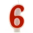 swieczka na tort cyfra 6 czerwona tamipol 7 5 cm