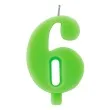 swieczka na tort cyfra 6 iskrzaca zielona givi 9 5 cm