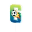 swieczka na tort cyfra 6 pilka nozna partypal 6 cm