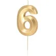 swieczka na tort cyfra 6 pryzmatyczna zloty partypal 6 5 cm
