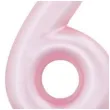 swieczka na tort cyfra 6 rozowy perlowy givi 9 cm