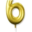swieczka na tort cyfra 6 zlota dekoracjepolska 6 5 cm