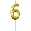 swieczka na tort cyfra 6 zlota dekoracjepolska 6 5 cm