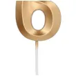 swieczka na tort cyfra 6 zlota folat 7 cm