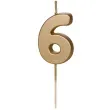 swieczka na tort cyfra 6 zloty partydeco 4 5 cm