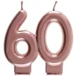 swieczka na tort cyfra 60 rozowe zloto santex 9 cm