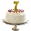 swieczka na tort cyfra 7 brokatowa zlota jix 12 cm
