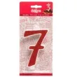 swieczka na tort cyfra 7 czerwona brokatowa dekora