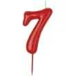 swieczka na tort cyfra 7 czerwona dekora 5 5 cm