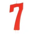 swieczka na tort cyfra 7 czerwona guirca 12 cm