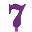 swieczka na tort cyfra 7 fioletowa brokatowa givi 9 5 cm
