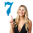 swieczka na tort cyfra 7 iskrzaca niebieska givi 9 5 cm