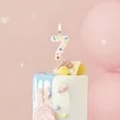 swieczka na tort cyfra 7 konfetti bialy partydeco 10 cm
