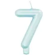 swieczka na tort cyfra 7 niebieski perlowy givi 9 cm