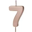 swieczka na tort cyfra 7 rose gold partydeco 9 cm