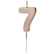 swieczka na tort cyfra 7 rose gold partydeco 9 cm