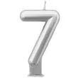 swieczka na tort cyfra 7 srebrna tamipol 7 5 cm