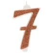 swieczka na tort cyfra 7 zlota brokatowa dekora