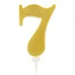swieczka na tort cyfra 7 zlota brokatowa givi 15 5 cm