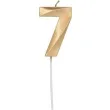 swieczka na tort cyfra 7 zlota folat 7 cm