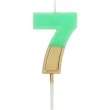 swieczka na tort cyfra 7 zloto zielona folat 5 cm