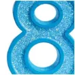 swieczka na tort cyfra 8 brokat niebieska guirca 4 cm