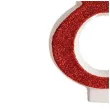 swieczka na tort cyfra 8 czerwona brokatowa dekora
