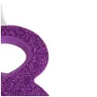 swieczka na tort cyfra 8 fioletowa brokatowa givi 9 5 cm