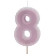 swieczka na tort cyfra 8 fioletowy partydeco 10 cm