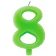 swieczka na tort cyfra 8 iskrzaca zielona givi 9 5 cm