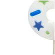 swieczka na tort cyfra 8 konfetti bialy partydeco 10 cm