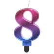 swieczka na tort cyfra 8 kosmos ombre godan 8 cm