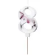 swieczka na tort cyfra 8 platki kwiatow bialy partydeco 8 cm