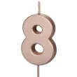 swieczka na tort cyfra 8 rose gold partydeco 9 cm