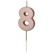 swieczka na tort cyfra 8 rose gold partydeco 9 cm
