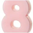 swieczka na tort cyfra 8 rozowy partydeco 10 cm