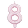 swieczka na tort cyfra 8 rozowy perlowy givi 9 cm
